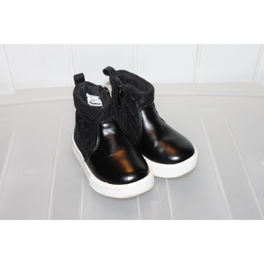 New Toddler Girl OshKosh B'gosh Foxy Black Booties Mid Top Boots Size 5